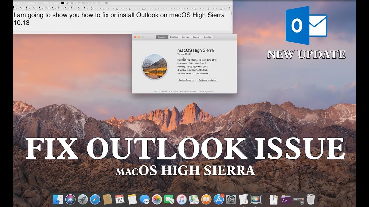 set up outlook for mac high sierra